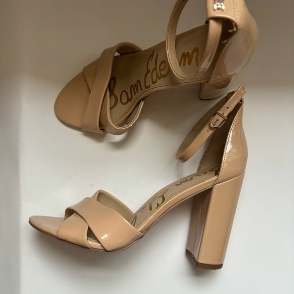 Sam Edelman Yancy Patent Leather high Heels Block Heel Sz 10 - Picture 3 of 8